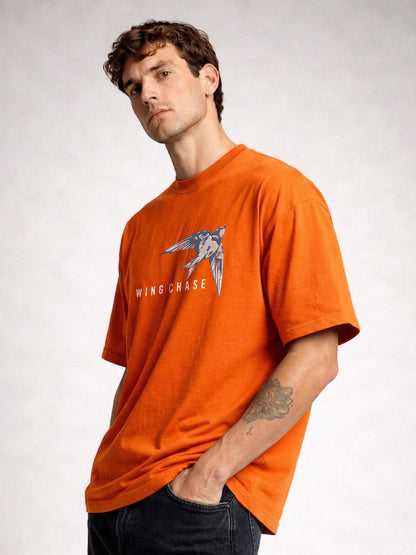 CHASE MORE Embroidered Men Oversized T-shirt  -  Kurvy Oversized T-Shirt