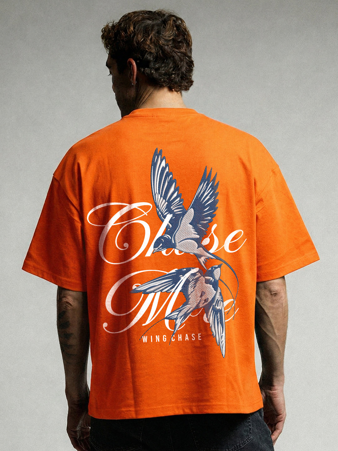 CHASE MORE Embroidered Men Oversized T-shirt  -  Kurvy Oversized T-Shirt