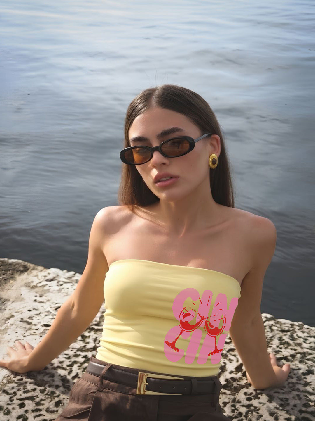 CIN CIN SUN TUBE TOP  -  Kurvy Tank Top