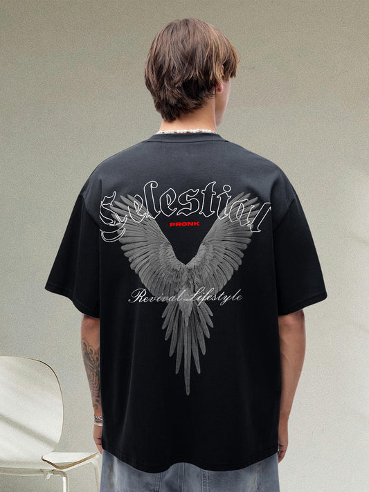 Celestial Men Graphic Printed Oversized T-shirt  -  Kurvy Oversized T-Shirt