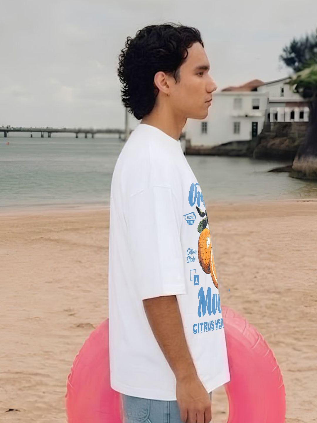 Citrus Heritage Men Printed Oversized T-Shirt  -  Kurvy Oversized T-Shirt