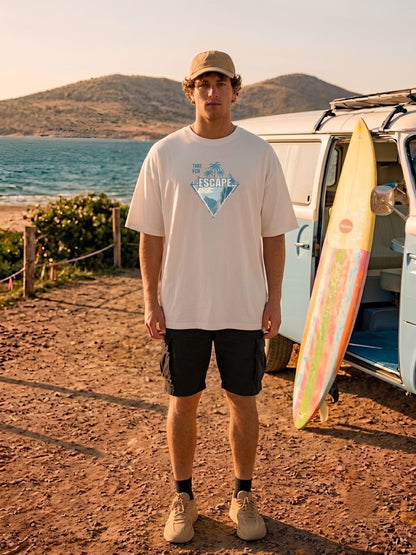 Club 1975 Men Printed Oversized T-Shirt  -  Kurvy Oversized T-Shirt