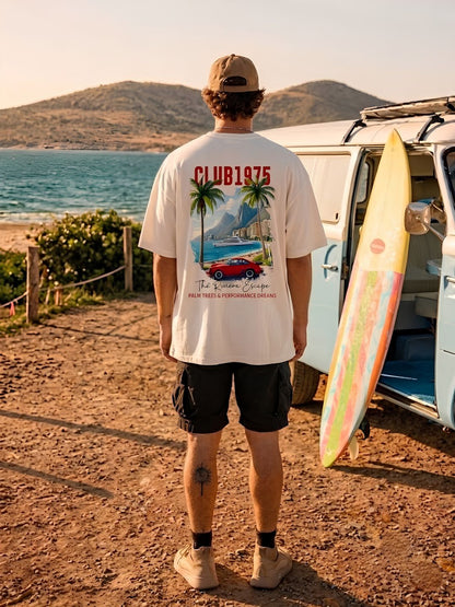 Club 1975 Men Printed Oversized T-Shirt  -  Kurvy Oversized T-Shirt