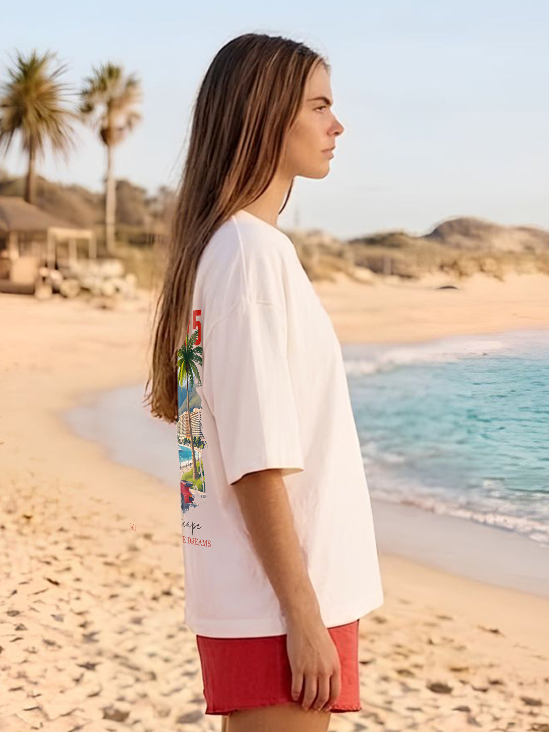 Club 1975 Women Printed Oversized T-Shirt  -  Kurvy Oversized T-Shirt