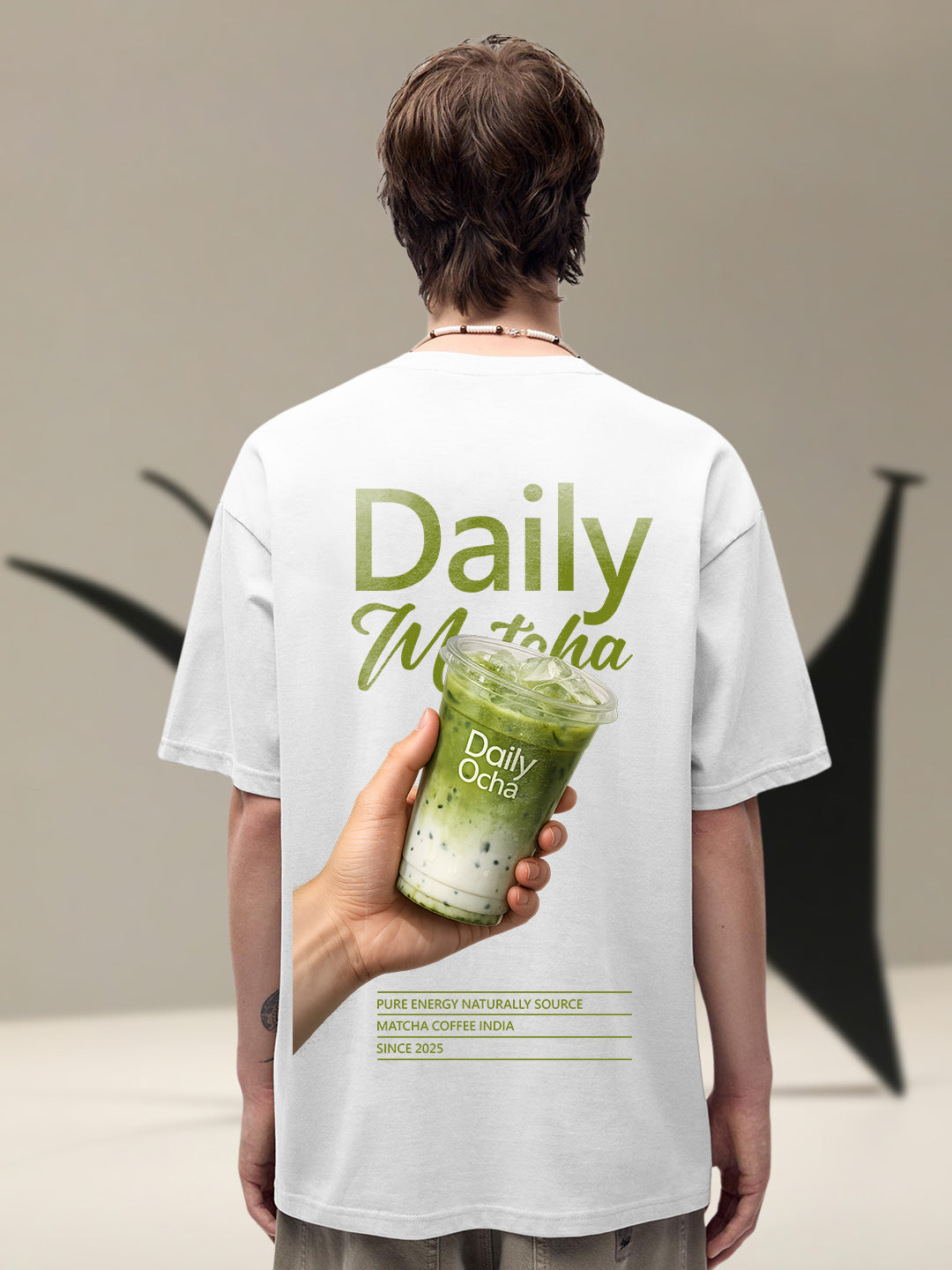 DAILY MATCHA YOU Men Printed Oversized T-Shirt  -  Kurvy Oversized T-Shirt