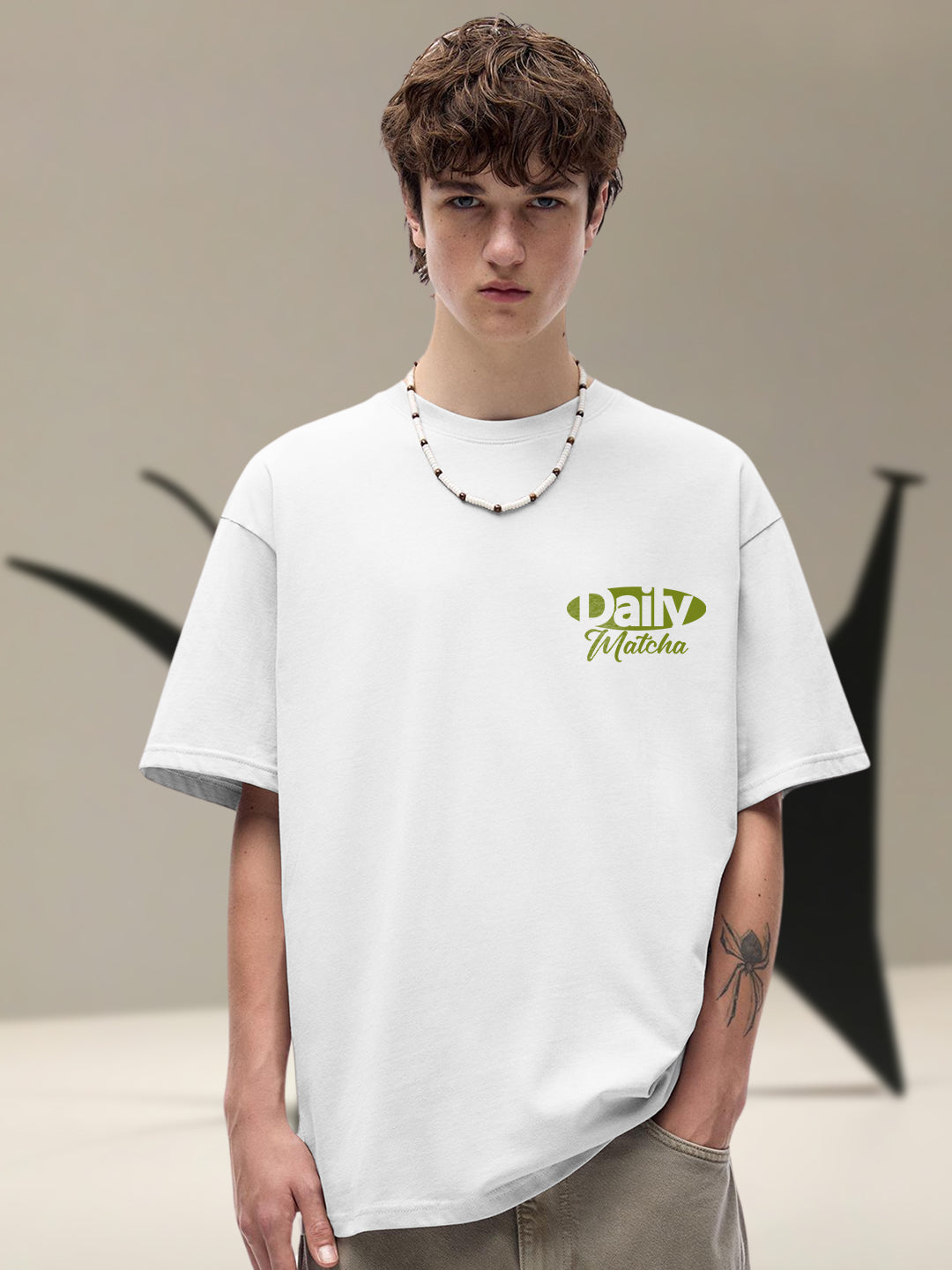 DAILY MATCHA YOU Men Printed Oversized T-Shirt  -  Kurvy Oversized T-Shirt