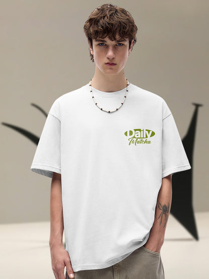 DAILY MATCHA YOU Men Printed Oversized T-Shirt  -  Kurvy Oversized T-Shirt