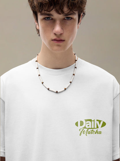 DAILY MATCHA YOU Men Printed Oversized T-Shirt  -  Kurvy Oversized T-Shirt